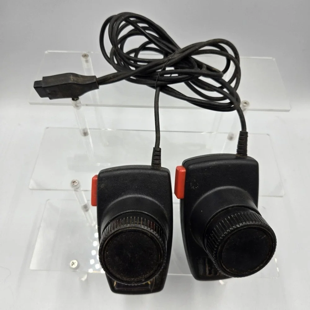 Atari 2600 Pong Tennis Dual Paddle Controllers Set Of 2 OEM Tested EUC VTG